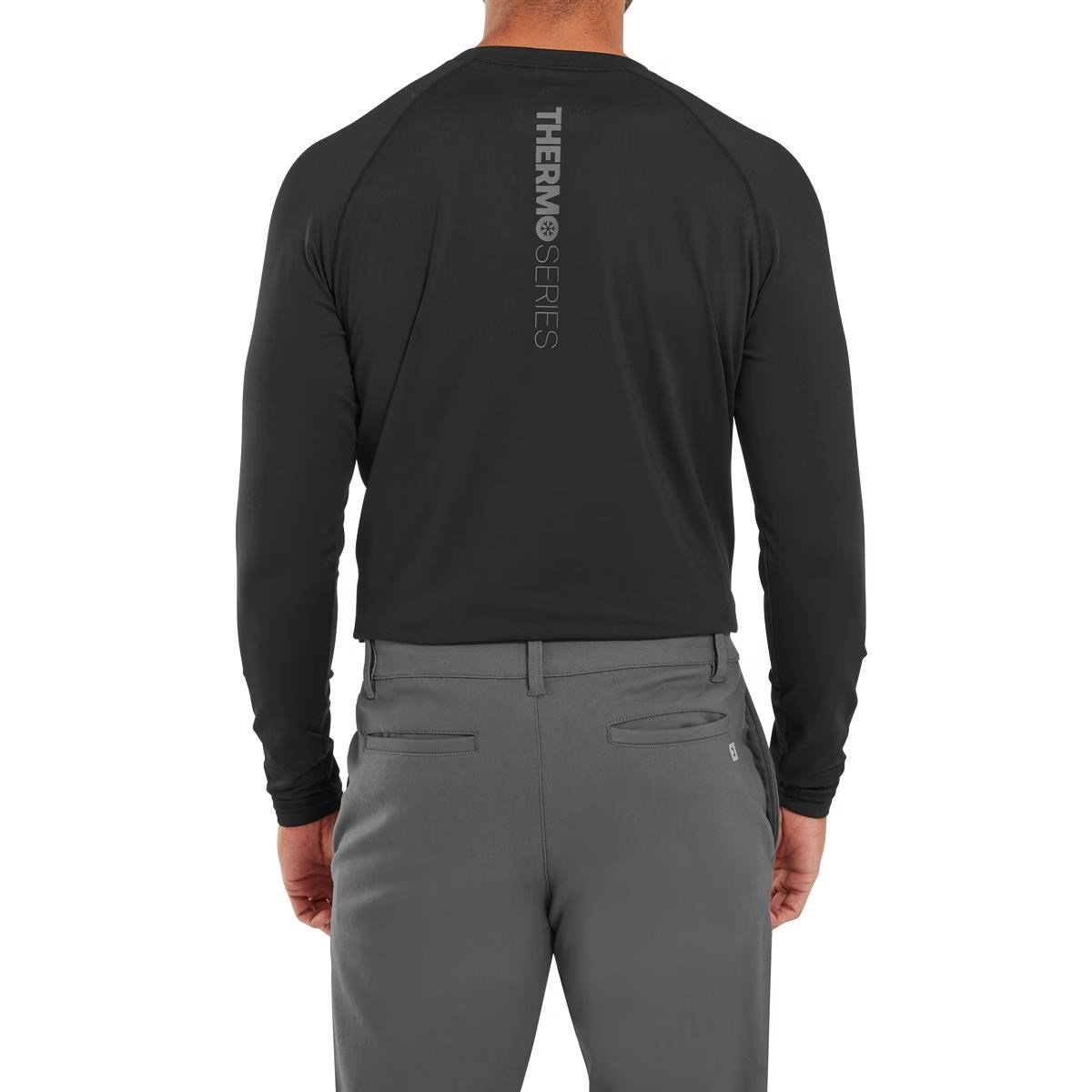 ThermoSeries Fleece Baselayer męski t-shirt funkcjonalny, czarny