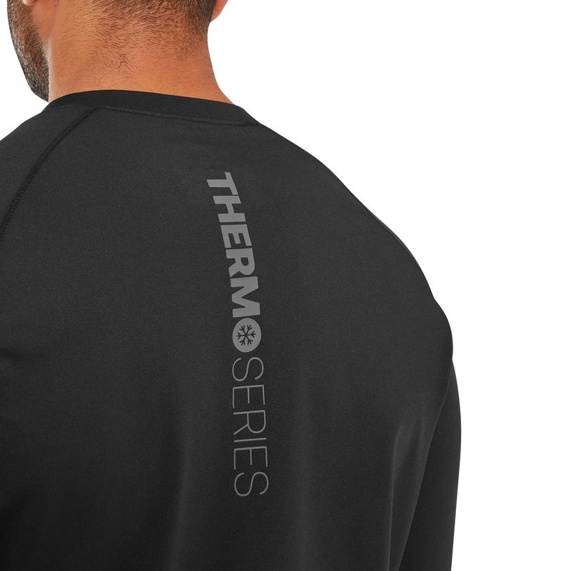 ThermoSeries Fleece Baselayer męski t-shirt funkcjonalny, czarny