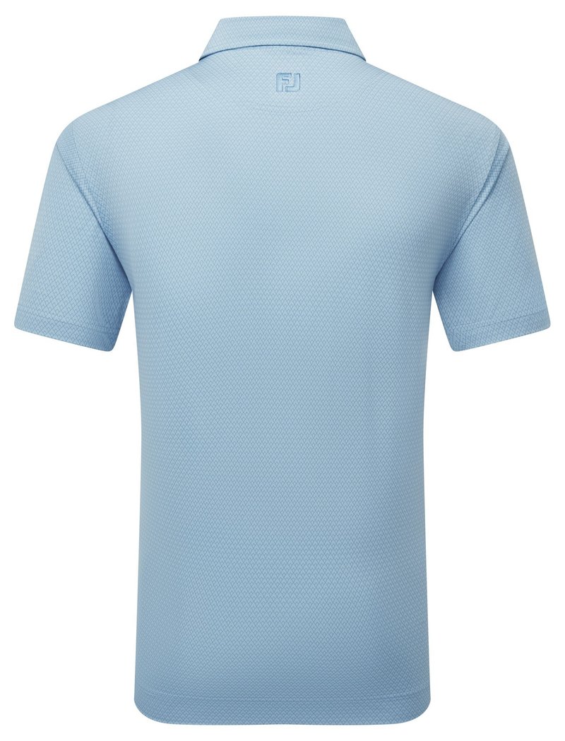 FootJoy Deco Diamond Print męskie polo, niebieskie
