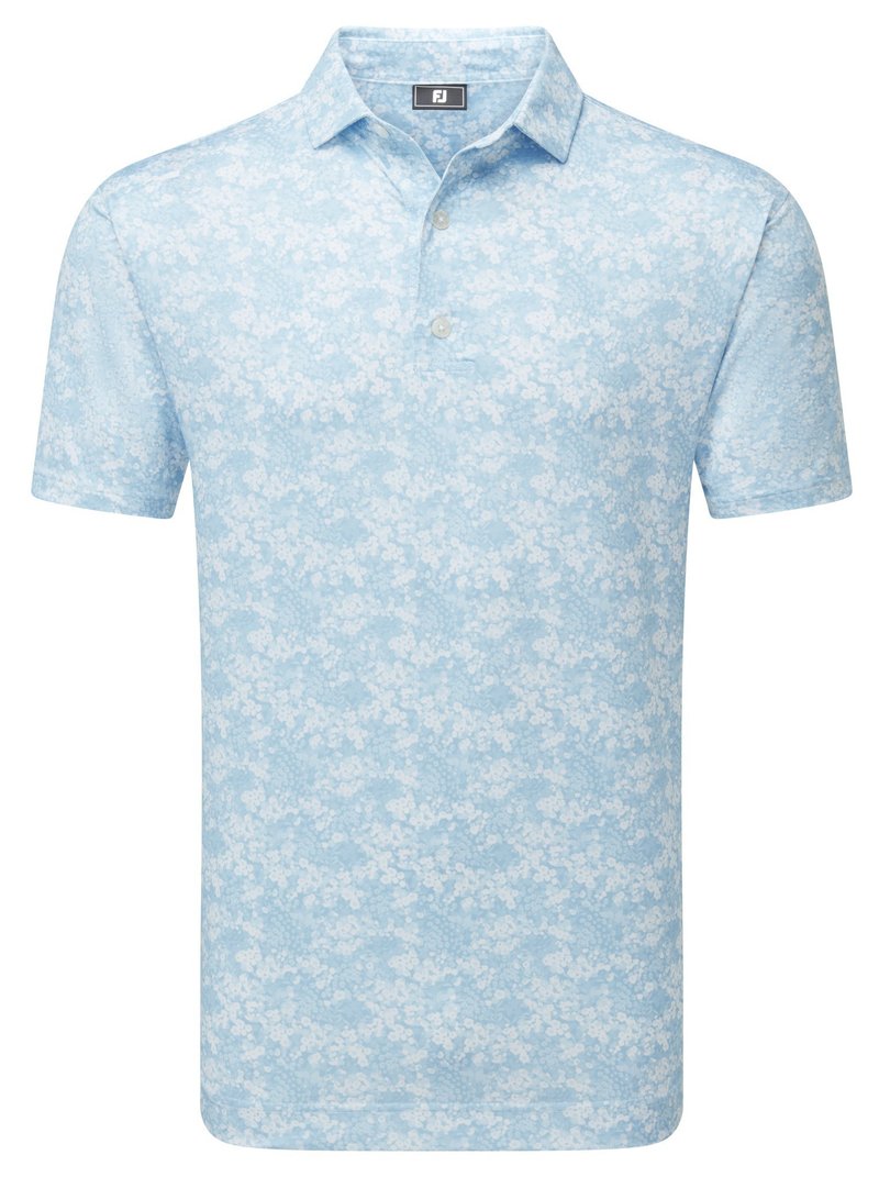 FootJoy GARDEN PRINT męskie polo, air blue