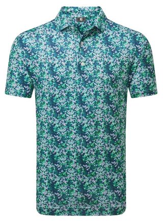 FootJoy Garden Print Lisle męskie polo, granatowe