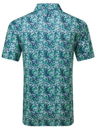 FootJoy Garden Print Lisle męskie polo, granatowe