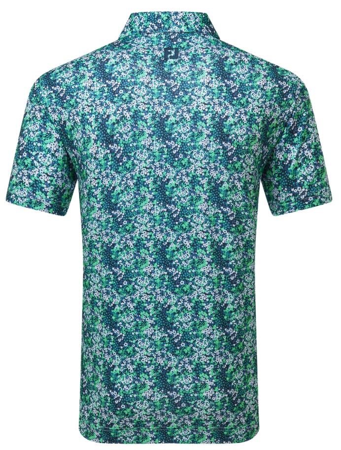 FootJoy Garden Print Lisle męskie polo, granatowe