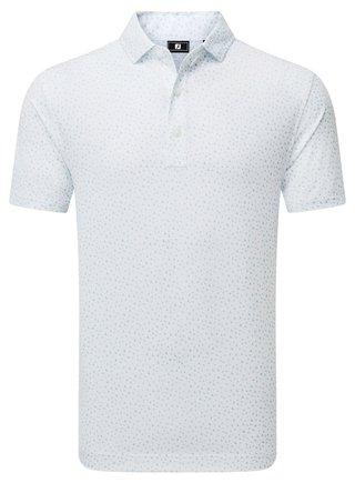 FootJoy BIRD PRINT męskie polo, biało/niebieskie