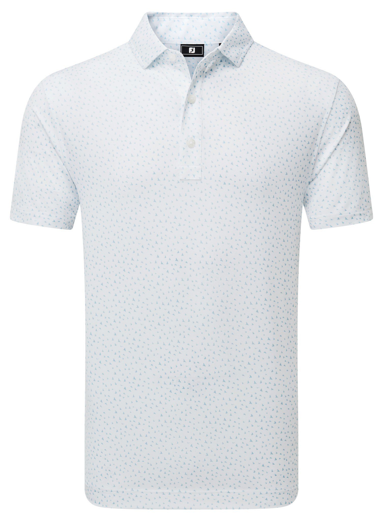 FootJoy BIRD PRINT męskie polo, biało/niebieskie
