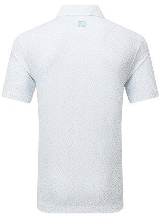 FootJoy BIRD PRINT męskie polo, biało/niebieskie