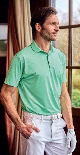 FootJoy ABACUS PRINT męskie polo, zielone