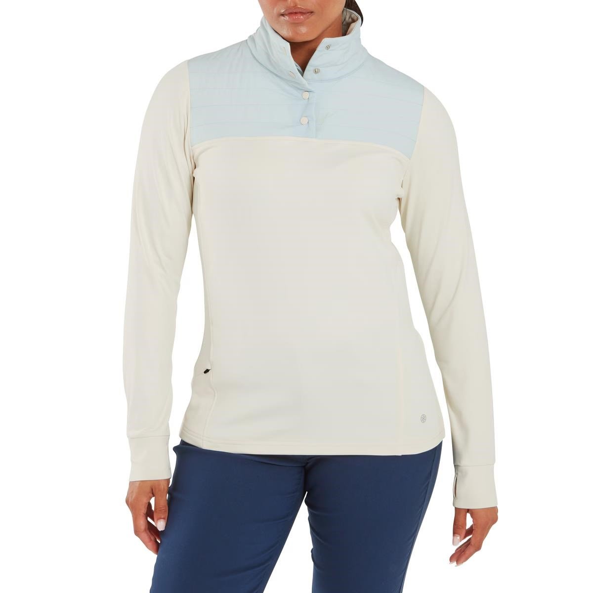 FootJoy ThermoSeries Hybrid Popover bluza damska, off white/ice blue