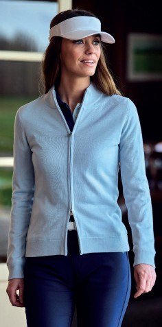 FootJoy DRIRELEASE FULL-ZIP LINED damski sweter, skyway