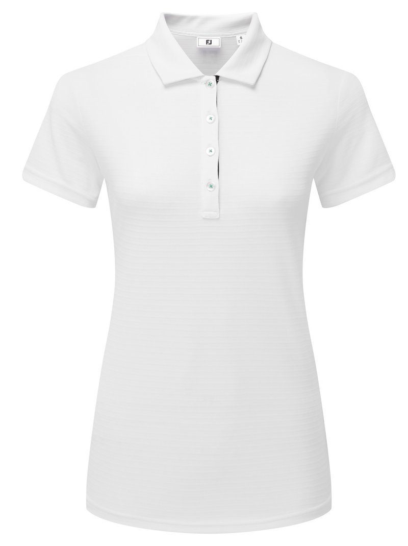 FootJoy JAQUARD STRIPE damskie polo, białe