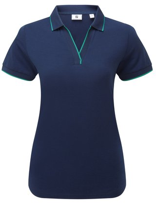 FootJoy NOTCH V damskie polo, granatowo/zielone