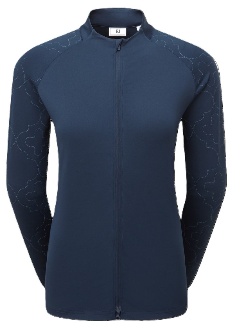 Midlayer Full Zip Printed Sleeve bluza damska, granatowa