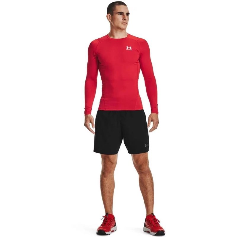 Under Armour HG Armour Comp LS męska koszulka kompresyjna, czerwone