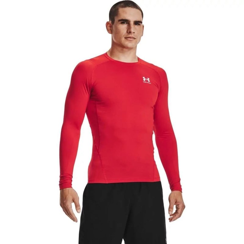 Under Armour HG Armour Comp LS męska koszulka kompresyjna, czerwone