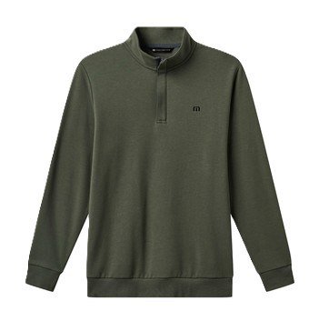 Travis Mathew CLOUD QUARTER ZIP 2.0 męska bluza fleece, ciemna oliwka