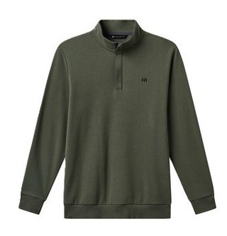 Travis Mathew CLOUD QUARTER ZIP 2.0 męska bluza fleece, ciemna oliwka