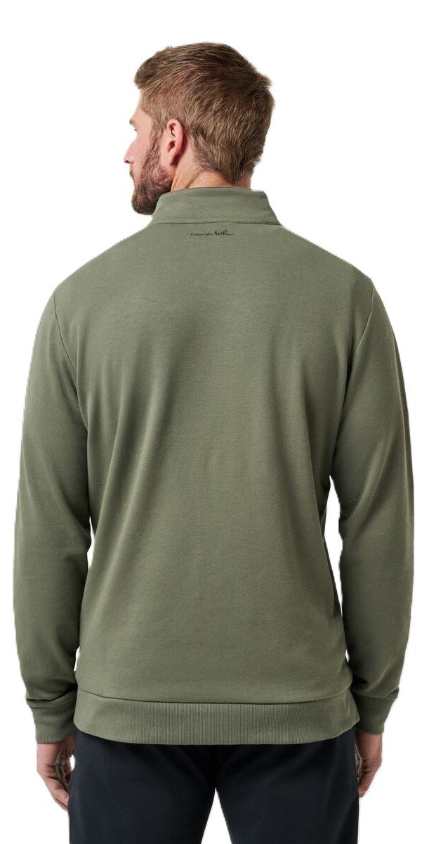 Travis Mathew CLOUD QUARTER ZIP 2.0 męska bluza fleece, ciemna oliwka