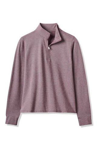 Travis Mathew Featherweightt Active zip long sleeve damskie polo, heather damson