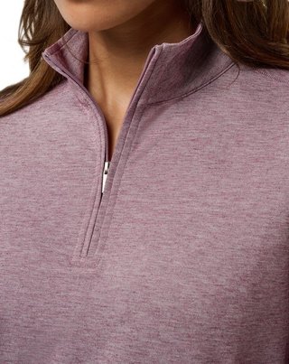 Travis Mathew Featherweightt Active zip long sleeve damskie polo, heather damson