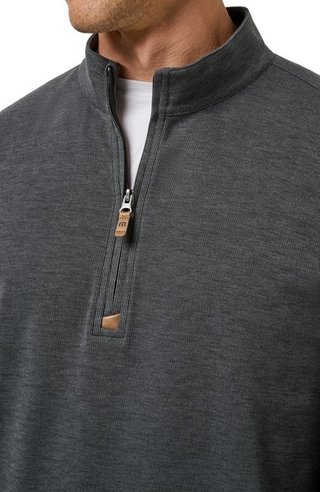 Travis Mathew Cloud 1/4 zip męski sweter, czarny