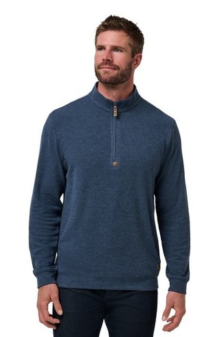 Travis Mathew Cloud 1/4 zip męski sweter, granatowy
