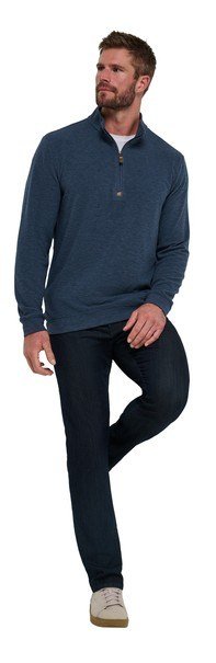 Travis Mathew Cloud 1/4 zip męski sweter, granatowy