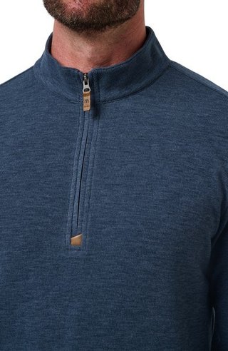 Travis Mathew Cloud 1/4 zip męski sweter, granatowy