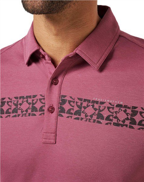 Travis Mathew Bungee Jump męskie polo, damson