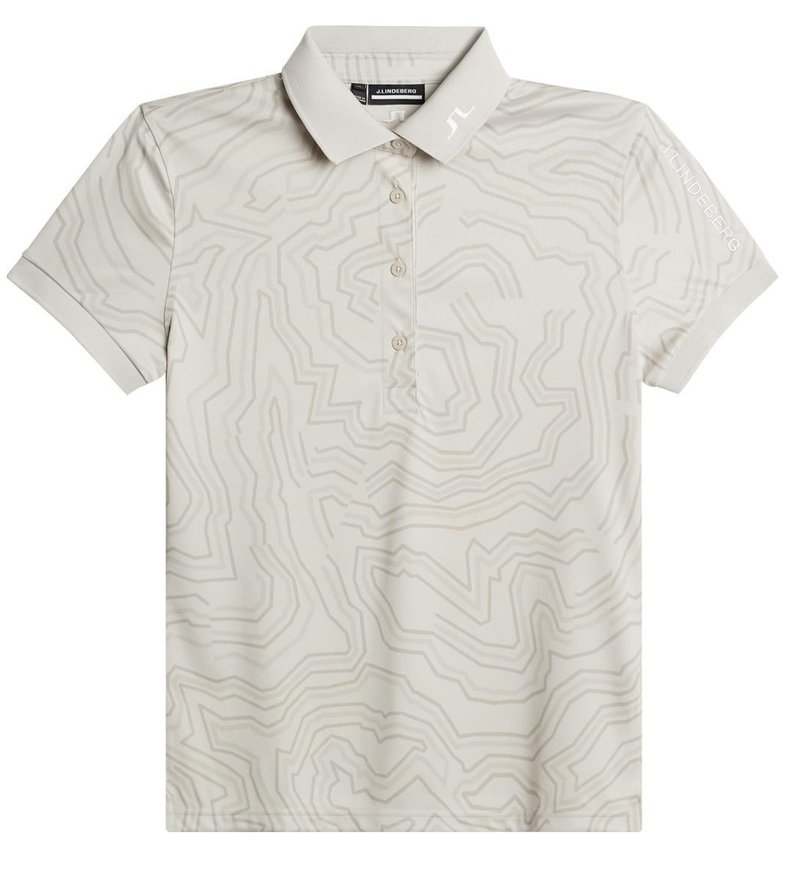 J.Lindeberg Tour Tech Print damskie polo, moonbeam