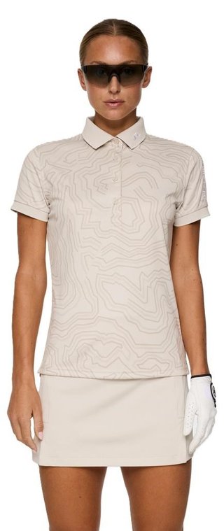 J.Lindeberg Tour Tech Print damskie polo, moonbeam