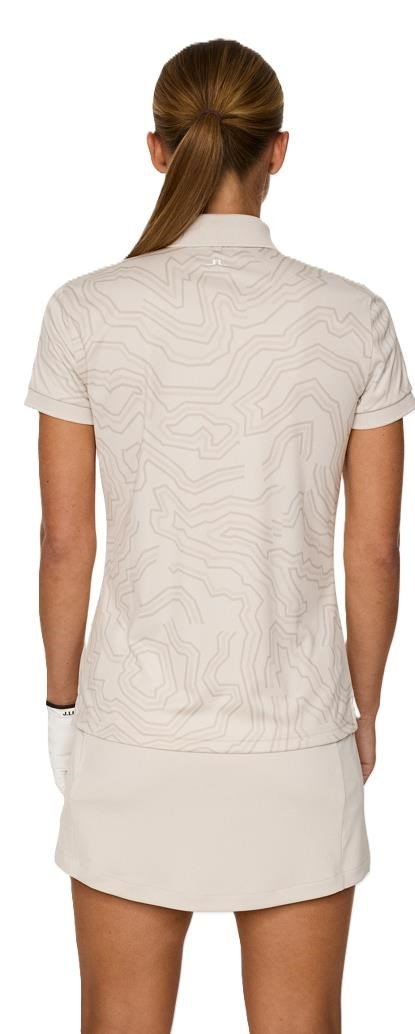 J.Lindeberg Tour Tech Print damskie polo, moonbeam