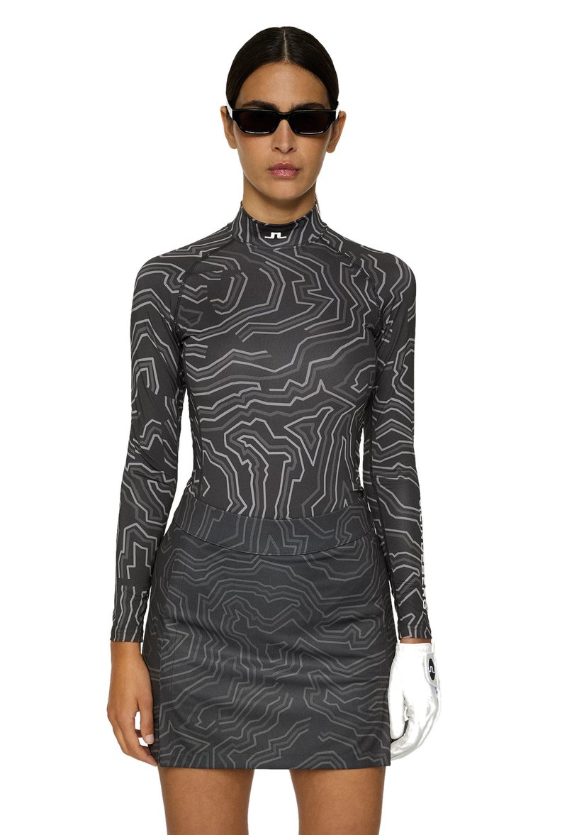 J.Lindeberg Ella Print Compression damska koszulka, asphalt