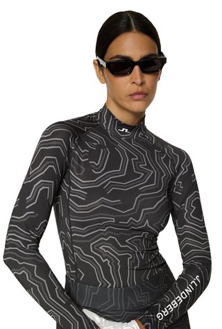 J.Lindeberg Ella Print Compression damska koszulka, asphalt