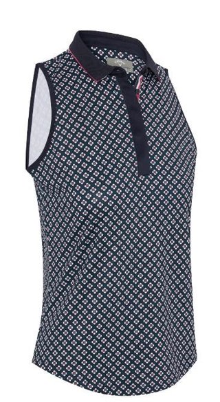 Callaway Mini Geo Floral Sleeveless damskie polo, granatowe