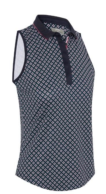 Callaway Mini Geo Floral Sleeveless damskie polo, granatowe