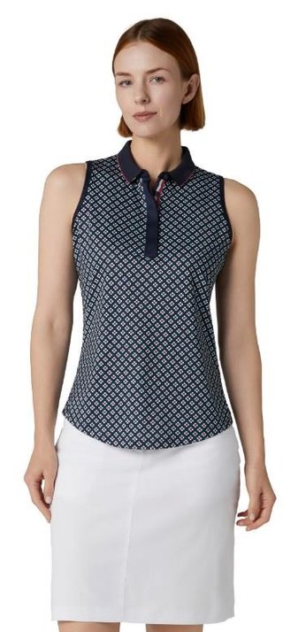 Callaway Mini Geo Floral Sleeveless damskie polo, granatowe