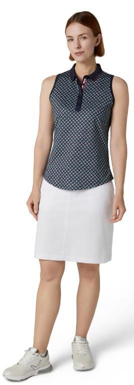 Callaway Mini Geo Floral Sleeveless damskie polo, granatowe