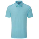 PING Geo Camo męskie polo, crystal blue