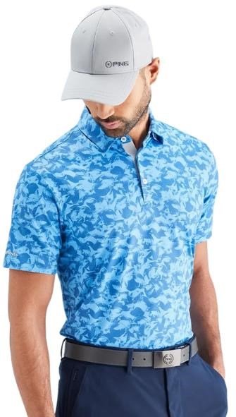 PING Julian męskie polo, tidal bllue multi