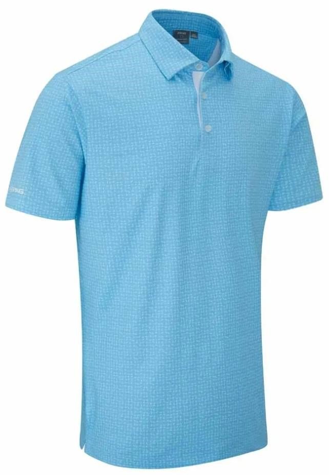 PING Julian męskie polo, crystal blue multi