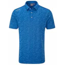 PING Geo Camo męskie polo, tidal blue