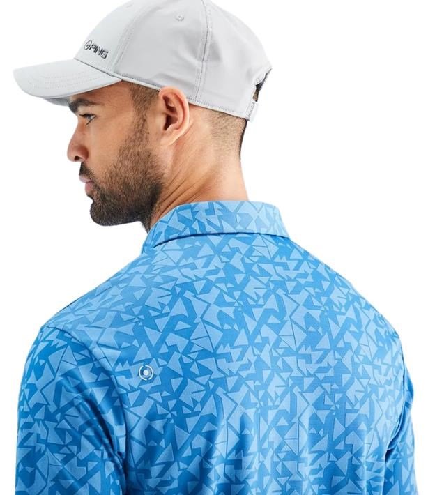 PING Geo Camo męskie polo, tidal blue