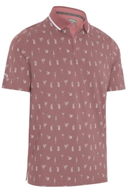 Callaway Geo Cocktail Print męskie polo, mesa rose