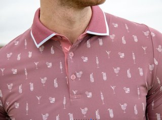 Callaway Geo Cocktail Print męskie polo, mesa rose