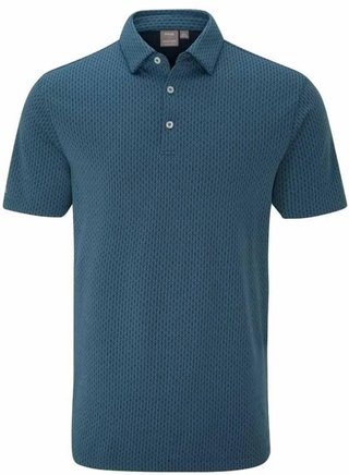 PING Geo Camo męskie polo, blue fusion multi