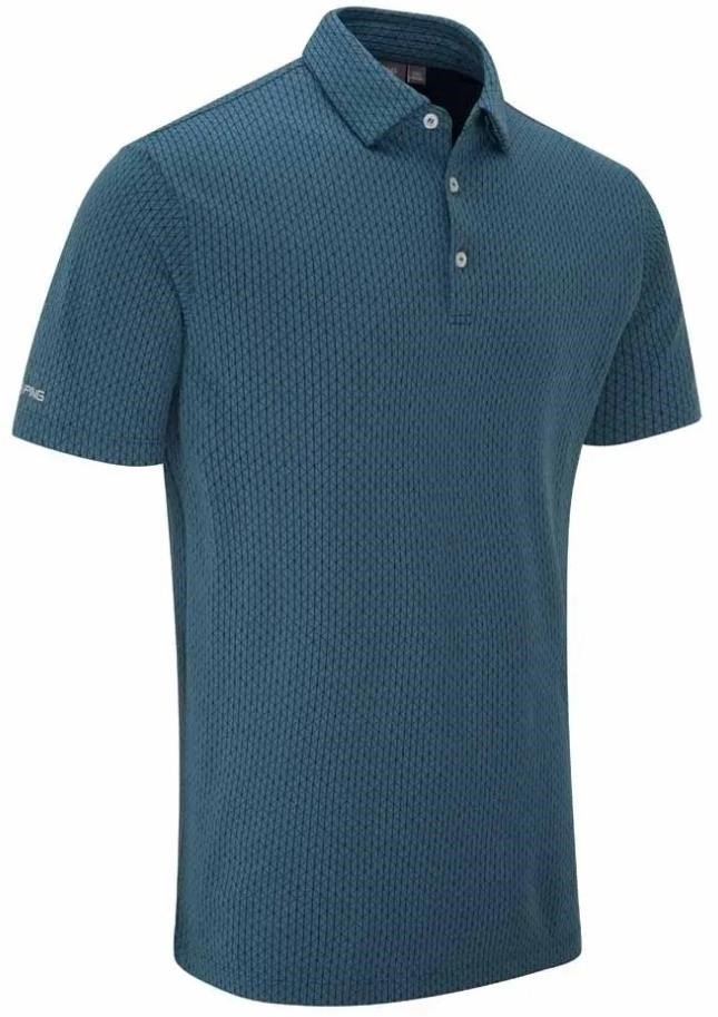PING Geo Camo męskie polo, blue fusion multi