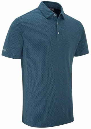 PING Geo Camo męskie polo, blue fusion multi