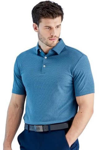 PING Geo Camo męskie polo, blue fusion multi