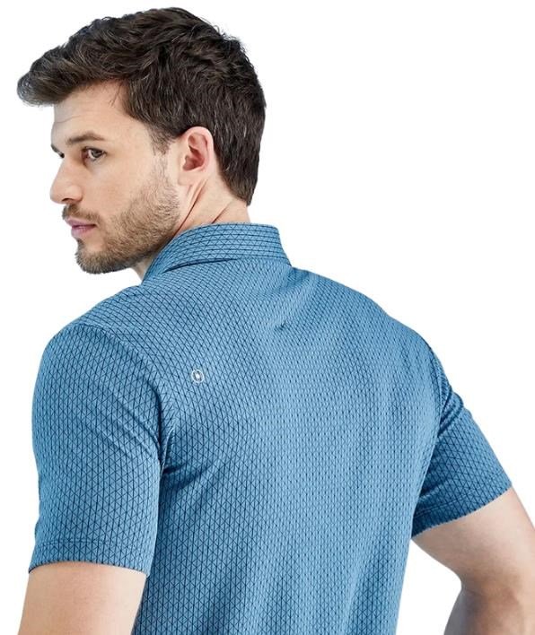 PING Geo Camo męskie polo, blue fusion multi