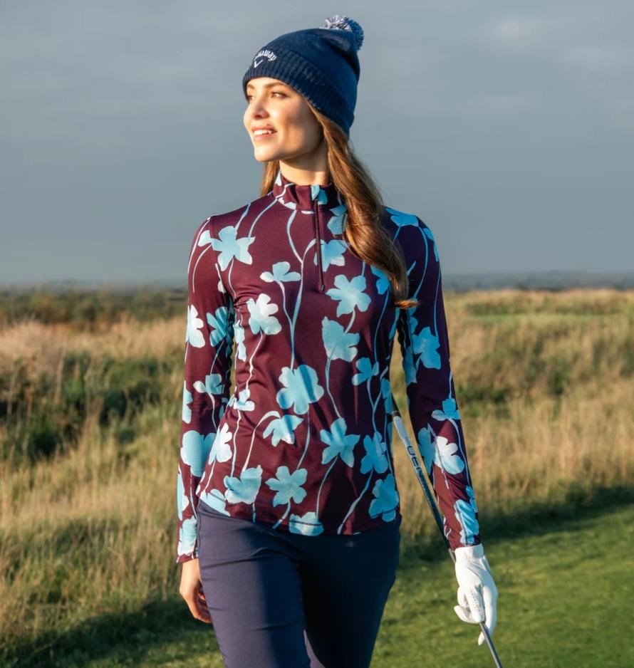 Callaway Stemmed Floral Sun Protection damski top, potent purple